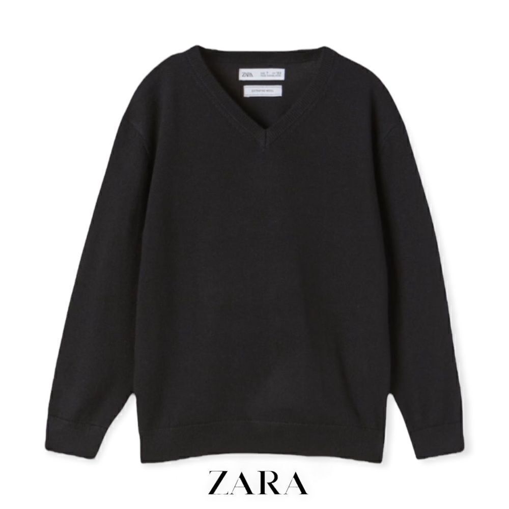 ZARA Kids | Black | EXTRA THIN MERINO WOOL KNIT SWEATER